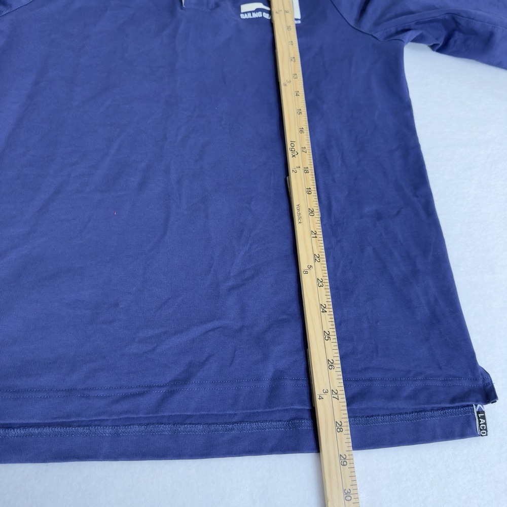 Lacoste Sailing Gear Long Sleeve Rugby Polo Shirt Blue Nautical Streetwear Large - Picture 8 of 15